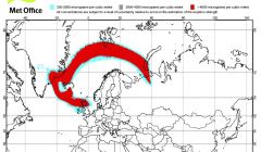 Modelled ash cloud movement for 6am on Tuesday morning - Image: Met Office