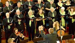 Exceptional spring choral concert: Members of the Shetland Choral Society with conductor Philip Taylor - Photo: Chris Browm