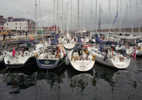 Bergen Shetland Race yachts in Lerwick harbour on Friday. Pic. Chris Brown