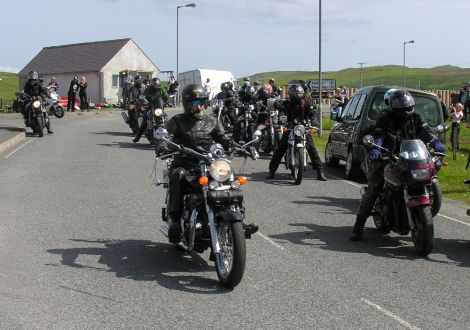 Bikers getting ready for the traditional tour of the islands - Photo: Hans J Marter, Shetland News