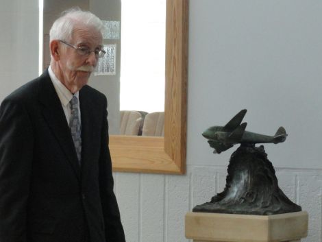 Jimmy Burgess with the new memorial - Photos: Shetland News