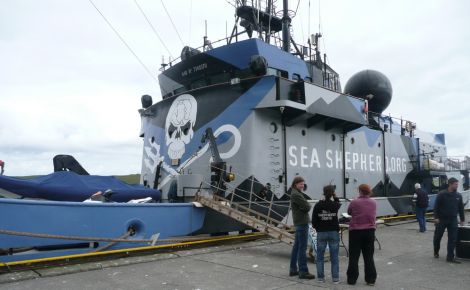 Sea Shepherd flagship vessel Steve Irwin in Lerwick harbour.