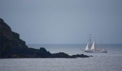 The Polish barquentine Pogoria at Sumburgh Head on Wednesday morning - Photo: Ronnie Robertson