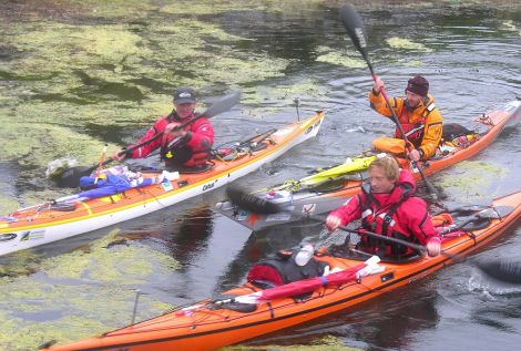 Setting off from Lunna on Sunday morning ar (from left to right): Patrick Winterton, Olli Hicks and Mick Berwick - Photo: Hans J Marter