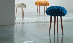 Stitch stools made of wool from Jamieson & Smith Shetland Wool Brokers.