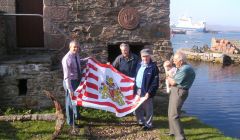 German honorary consul Dieter Glaser (left) with Hanseatic Booth trustees John Jamieson, John L Simpson, and Andrew Williamson (with Ashley Mair) – Photo: Marie Mair