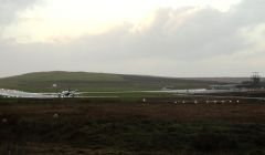 Scatsta airport on Wednesday afternoon - Photo: Shetland News