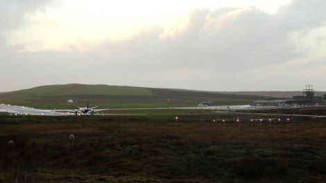 Scatsta airport on Wednesday afternoon - Photo: Shetland News