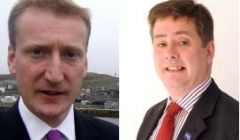 Shetland MSP Tavish Scott (left) and Scottish transport minister Keith Brown.