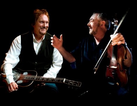 Musical directors Jerry Douglas and Aly Bain (right) - Photo:John Mackinnon