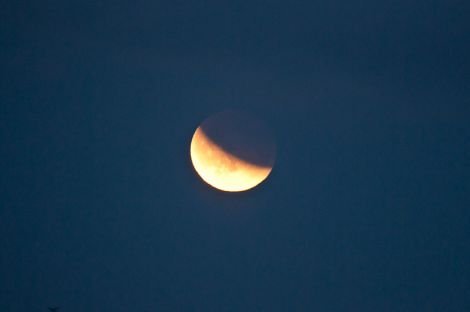 The partial eclipse visible from Lerwick on Saturday afternoon. Pic. Austin Taylor