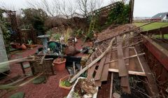 Storm damage to a garden in Lerwick - Photo: Austin Taylor