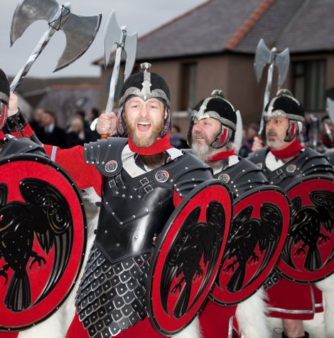 Jarl's squad member Paul Leask enjoying himself during the morning parade.