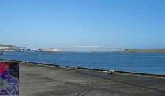 Spanning the north mooth of Lerwick Harbour - An image of the Bressay Brig taken from a council study.