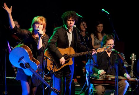 Eddi Reader, Declan O'Rourke and Jerry Douglas at the Click on Friday night - all photos: Billy Fox