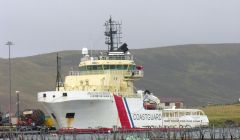 The ETV Anglian Sovereign at Blacksness Pier.