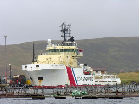 The ETV Anglian Sovereign at Blacksness Pier.