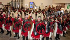 Islanders have amongst the best quality of life in Scotland - this year's Lerwick Up Helly Aa jarls squad at the Shetland Museum and Archives - Photo: Billy Fox