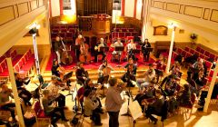 The RSNO's chamber orchestra rehearsing in the Big Kirk on Saturday afternoon - all photos: Billy Fox