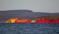 A Pelamis-2 prototype arrives off Orkney - Photo: Pelamis Wave Power