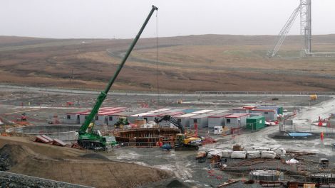 Tanks being constructed on the Total site - Photos: Shetland News