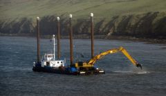 Preparation work for the exporting pipeline is ongoing in Firth Voe.