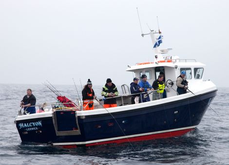 The new Yell creel boat Halcyon pictured two weeks ago with local anglers on board. Pic. Billy Fox