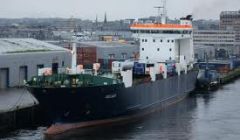 NorthLink cargo vessel Helliar at Aberdeen's Blaikie's Quay