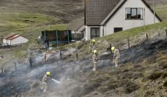 Fire crews used a hose reel jet and beaters to extinguish the blaze. Pic. P van Mill