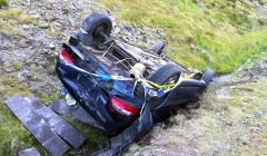 The Citroën Saxo was extensively damaged - Photo: Shetland News