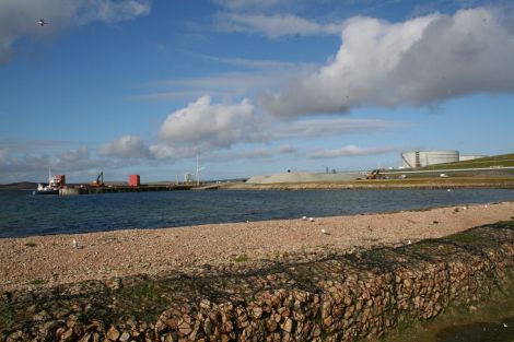 The contaminated beach near the construction jetty prior to Thursday's spill