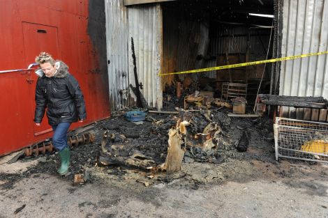 Margaret Blance wanders through the remains of the seaweed factory, a business she and husband Michael have spent the last 12 years building up. Pic. Millgaet Media