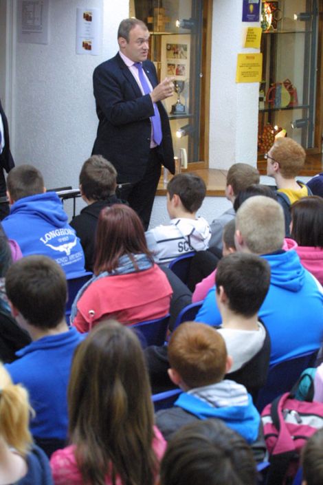 Ed Davey being grilled during a lively question and answer on Tuesday - Photo: Gordon Stove