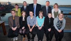 Present at the recent scholarship announcement were: Back row: Valerie Nicolson (Trustee), Arthur Spence (Trustee), Neil Murray (Trustee), Ian Spence (Trustee) and Margaret Roberts (Trustee), and students (left to right): Stuart Thomson, Katya Moncrieff, Jack Henderson, Laura Smith, Callum Williamson and Kara Manson - Photo: Gary Sandison