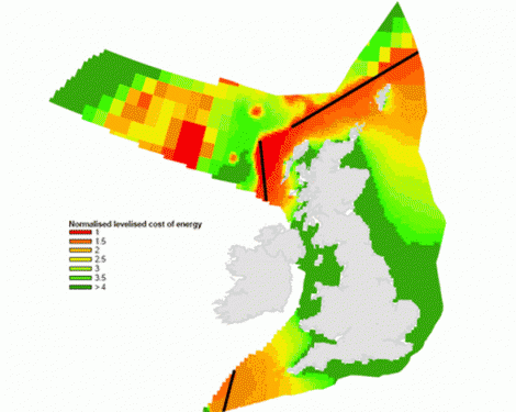 Offshore and nearshore practical resource distribution - Image: Carbon Trust