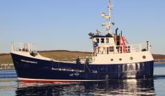 The Fair Isle ferry Good Shepherd in Lerwick this week after her refit at the Malakoff. Pic. Valian