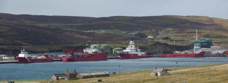 A busy Greenhead Base - Photo: Lerwick Port Authority