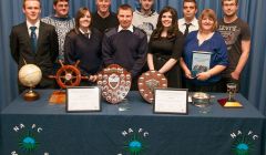 The prize winners were: (back row,left to right): James Arthur Shearer (Tranquillity - Jeanette Williamson Prize for Class 2 Fishing ), Grant Johnson (Island Innovations - Forbes Watt Prize for Navigation), Christopher Strmsek (SIC Infrastructure - NAFC Marine Centre Engineering Modern Apprentice of the Year), Steven Boyd (Marineco UK - Northern Lighthouse Board (Engineer Cadet) prize), Magnus Scott (Blueshell Mussels - Jim Thomas memorial prize).Front row, left to right): Ryan Trumpess (Norbulk Shipping/Clyde Marine - Clyde Marine Prize for the best deck cadet), Jamie Lee Jennings (North Star Shipping/SSTG - Northern Lighthouse Board (Deck Cadet) prize), Adam Thomson (Gulf Offshore/Clyde Marine - Bells Nautical Trust Prize for outstanding effort by a deck cadet), Jerry Gibson (NorthLink Ferries/Clyde Marine - Clyde Marine Training Prize), Mary Stewart on behalf of Tammy Stewart (Solstad Offshore UK - Nautical Institute Prize for a first year deck cadet) - Photo: Ben Mullay for NAFC Marine Centre.