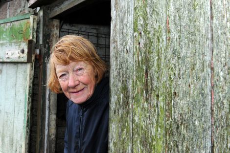 Agnes Leask BEM at her croft at Cott, Weisdale - Photo: Malcolm Younger/Millgaet Media