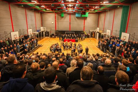 Guizers gather at the Clickimin for a final sing song before the big night. Pic. Scott Goudie