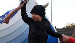 Two year old Levi Leask thoroughly enjoyed the morning procession - Photo: Olivia Abbott