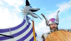 Scalloway guizer jarl Peter Tait on Friday morning - Photo: Malcolm Younger/Millgaet Media