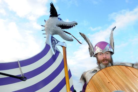 Scalloway guizer jarl Peter Tait on Friday morning - Photo: Malcolm Younger/Millgaet Media