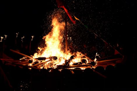 The good ship Lollipop goes up in flames. Photo Mark Berry