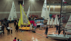 Exhibitors at the 2002 Shetland Boat Show. Photo Shetland Sailing Centre