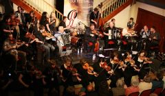 The Orkney Gathering at the premier concert at Orkney's folk festival in 2011