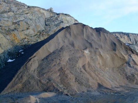 Well prepared. This is the council's new stockpile of grit at Scord quarry.