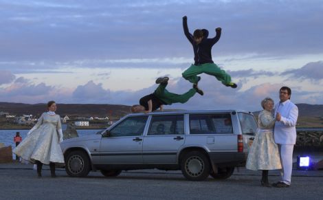 Parkour meets ballroom dancing and a Volvo. Photo Olivia Abbott