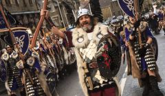 2013 Lerwick Up Helly Aa guizer jarl Stephen Grant as he leads his squad of Vikings through Lerwick - Photo: Peeriepics.co.uk