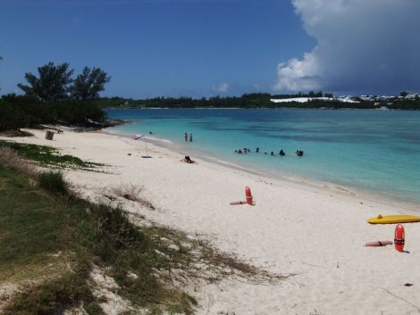 Not bad for a sports venue. Clearwater Beach on Bermuda's east coast, where the swimming section of the triathlon will take place. Photo Bob Kerr/SIGA